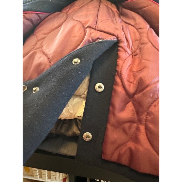 Tommy Hilfiger Womens Wool Blend Coat With Faux Fur Hood Size Medium - Picture 8 of 12